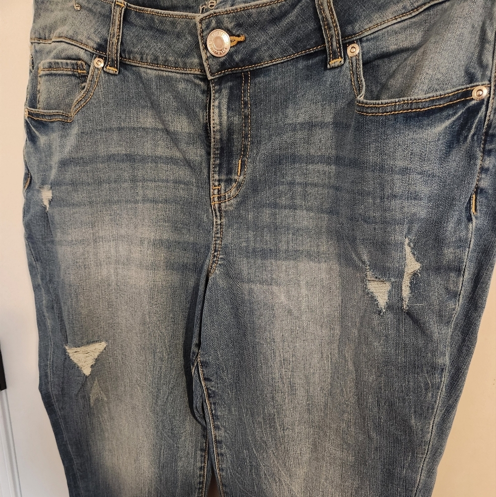 Classic Blue Distressed Women's Jeans